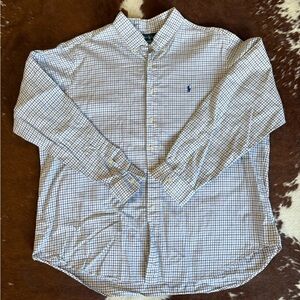 Polo Ralph Lauren White and Blue Plaid Shirt
